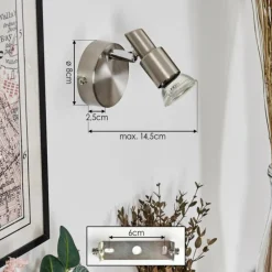 hofstein Gropptorp Applique murale, Spot mural Nickel mat, 1 lumière