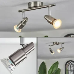 hofstein Gropptorp Plafonnier, Spot de plafond Nickel mat, 2 lumières