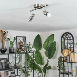 hofstein Gropptorp Plafonnier, Spot de plafond Nickel mat, 2 lumières