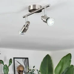 hofstein Gropptorp Plafonnier, Spot de plafond Nickel mat, 2 lumières