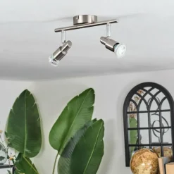 hofstein Gropptorp Plafonnier, Spot de plafond Nickel mat, 2 lumières