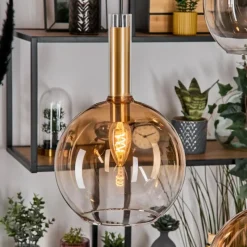 hofstein Grovsta Suspension, Boule lumineuse, Suspension Or, Noir, 3 lumières