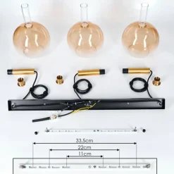 hofstein Grovsta Suspension, Boule lumineuse, Suspension Or, Noir, 3 lumières
