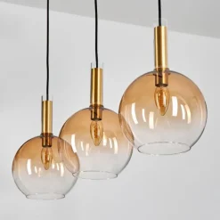 hofstein Grovsta Suspension, Boule lumineuse, Suspension Or, Noir, 3 lumières