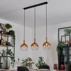 hofstein Grovsta Suspension, Boule lumineuse, Suspension Or, Noir, 3 lumières