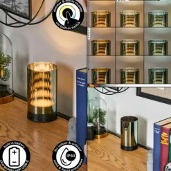 hofstein Grubbe Lampe de table d'extérieur, Lampe à poser LED Noir, 1 lumière