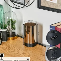 hofstein Grubbe Lampe de table d'extérieur, Lampe à poser LED Noir, 1 lumière