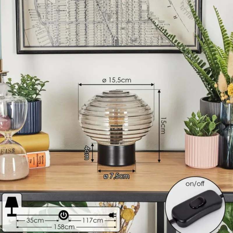 hofstein Gualtar Lampe à poser Noir, 1 lumière