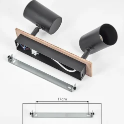 hofstein Guardais Plafonnier Brun, Couleur bois, Noir, 2 lumières