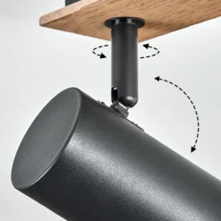 hofstein Guardais Plafonnier, Spot de plafond Brun, Couleur bois, Noir, 1 lumière