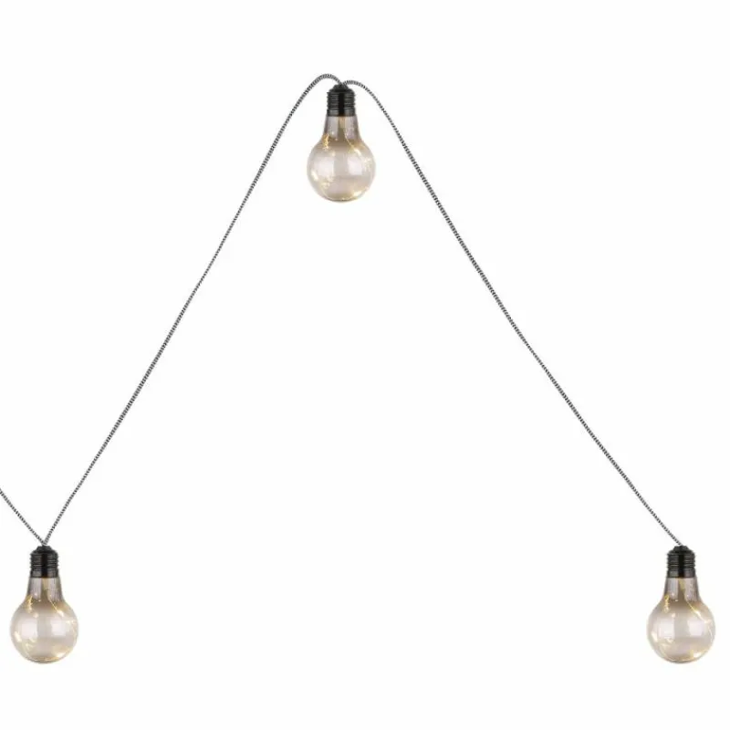 Suspension Verre Fumé-Luminaires Globo Lighting Guirlande Globo LED Noir, 10 lumières