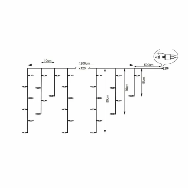 Luminaires Globo Lighting Guirlande Globo DEKO LED Blanc, 480 lumières