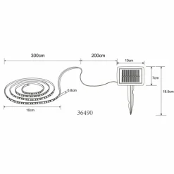 Luminaires Globo Lighting Guirlande Globo SOLAR LED Noir, 180 lumières