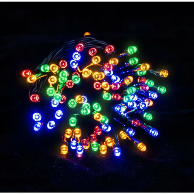 Luminaires Globo Lighting Guirlande Globo SOLAR LED Vert, Noir, 100 lumières, Changeur de couleurs