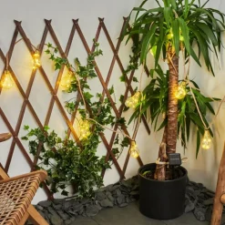 Lampes Dorées-hofstein guirlande lumineuse solaire Trygsland LED Brun, 10 lumières