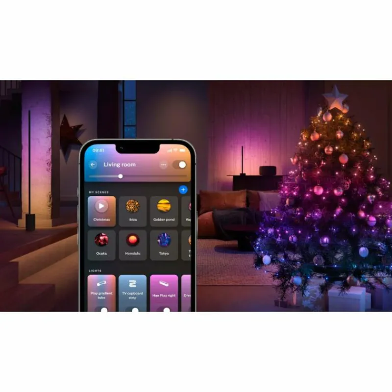 Luminaires Philips Guirlande Philips Hue Festavia LED Noir, 500 lumières, Changeur de couleurs