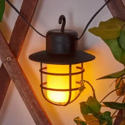 Luminaires Rustiques-hofstein Guirlande Pozzuoli LED Noir, Blanc, 10 lumières