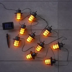 Luminaires Rustiques-hofstein Guirlande Pozzuoli LED Noir, Blanc, 10 lumières