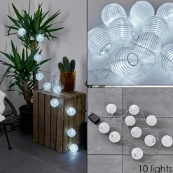 hofstein Guirlande solaire Redding LED Blanc, 10 lumières