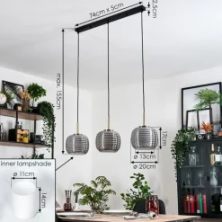 Lampes Dorées-hofstein Gutdalen Suspension, Suspension Or, Noir, 3 lumières