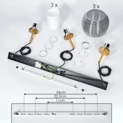 Lampes Dorées-hofstein Gutdalen Suspension, Suspension Or, Noir, 3 lumières
