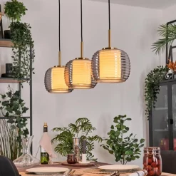 Lampes Dorées-hofstein Gutdalen Suspension, Suspension Or, Noir, 3 lumières