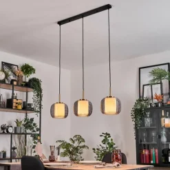 Lampes Dorées-hofstein Gutdalen Suspension, Suspension Or, Noir, 3 lumières