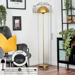 Lampes Dorées-hofstein Guttsta Lampadaire Or, 1 lumière