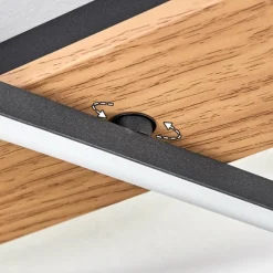 Luminaires Scandinaves-hofstein Hadel Plafonnier LED Couleur bois, Noir, 1 lumière