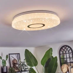 hofstein Hafdhem Plafonnier LED Argenté, 1 lumière, Télécommandes