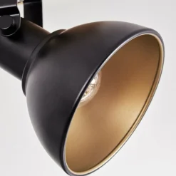 Lampes Dorées-hofstein Hagan Plafonnier, Spot de plafond Chrome, Écru, Noir, 1 lumière