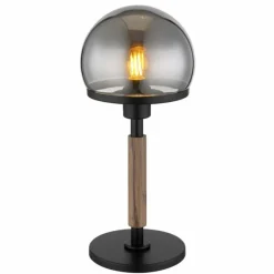 Suspension Verre Fumé-Luminaires Globo Lighting Haku Lampe à poser Écru, Noir, 1 lumière