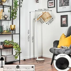 Luminaires Scandinaves-hofstein Halarna Lampadaire Écru, Blanc, 1 lumière