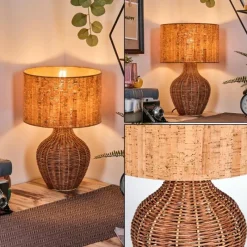 Luminaires Scandinaves-hofstein Halarna Lampe à poser Brun, Écru, 1 lumière