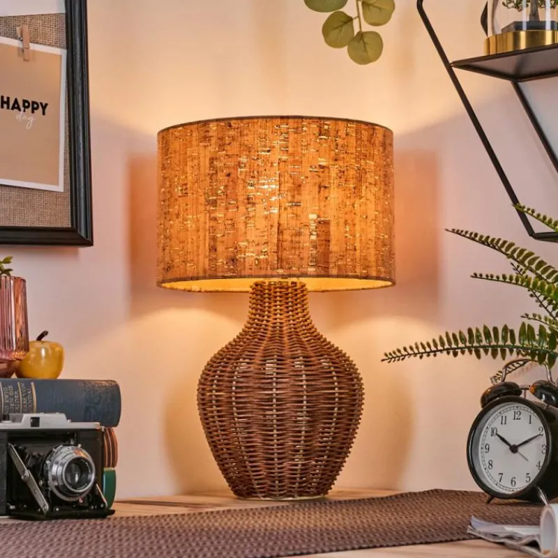 Luminaires Scandinaves-hofstein Halarna Lampe à poser Brun, Écru, 1 lumière