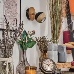 Luminaires Scandinaves-hofstein Haldor Applique murale, Spot mural Brun, Chrome, Noir, 1 lumière