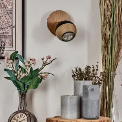 Luminaires Scandinaves-hofstein Haldor Applique murale, Spot mural Brun, Chrome, Noir, 1 lumière