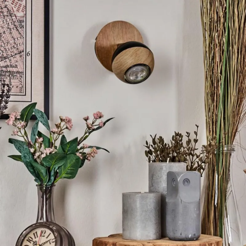 Luminaires Scandinaves-hofstein Haldor Applique murale, Spot mural Brun, Chrome, Noir, 1 lumière