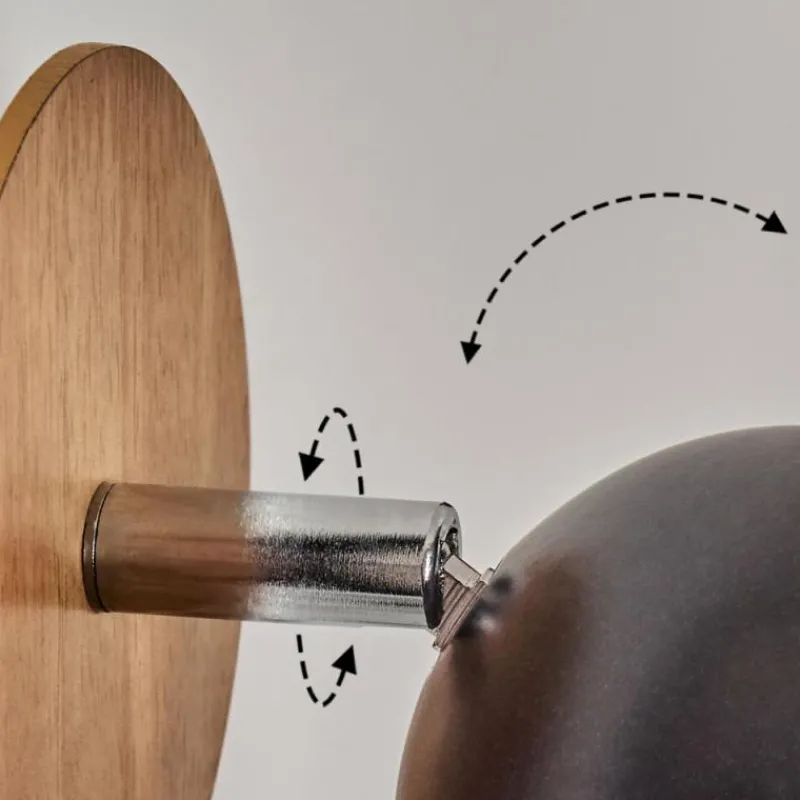 Luminaires Scandinaves-hofstein Haldor Applique murale, Spot mural Brun, Chrome, Noir, 1 lumière