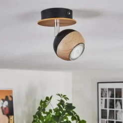 Luminaires Scandinaves-hofstein Haldor Plafonnier, Spot de plafond Brun, Chrome, Noir, 1 lumière