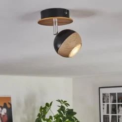 Luminaires Scandinaves-hofstein Haldor Plafonnier, Spot de plafond Brun, Chrome, Noir, 1 lumière