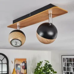 Luminaires Scandinaves-hofstein Haldor Plafonnier, Spot de plafond Brun, Chrome, Noir, 2 lumières