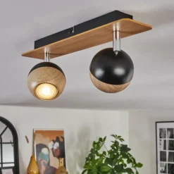 Luminaires Scandinaves-hofstein Haldor Plafonnier, Spot de plafond Brun, Chrome, Noir, 2 lumières