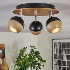 Luminaires Scandinaves-hofstein Haldor Plafonnier, Spot de plafond Brun, Chrome, Noir, 3 lumières