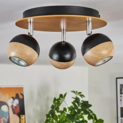 Luminaires Scandinaves-hofstein Haldor Plafonnier, Spot de plafond Brun, Chrome, Noir, 3 lumières