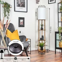 Lampes En Tissu-hofstein Hamaa Lampadaire Écru, 1 lumière