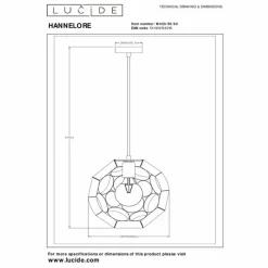 Lampes Dorées-Luminaires Lucide HANNELORE Suspension Or, 1 lumière