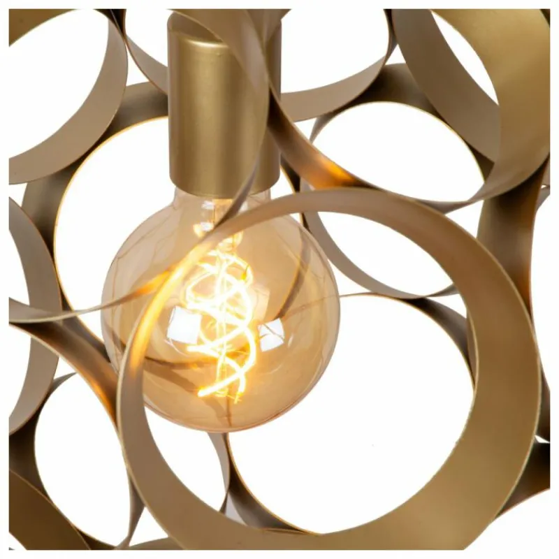 Lampes Dorées-Luminaires Lucide HANNELORE Suspension Or, 1 lumière