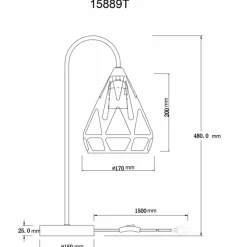 Luminaires Globo Lighting Hassan Lampe à poser Noir, 1 lumière* Lampes À Poser