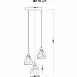 Luminaires Globo Lighting Hassan Suspension Noir, 3 lumières* Suspensions